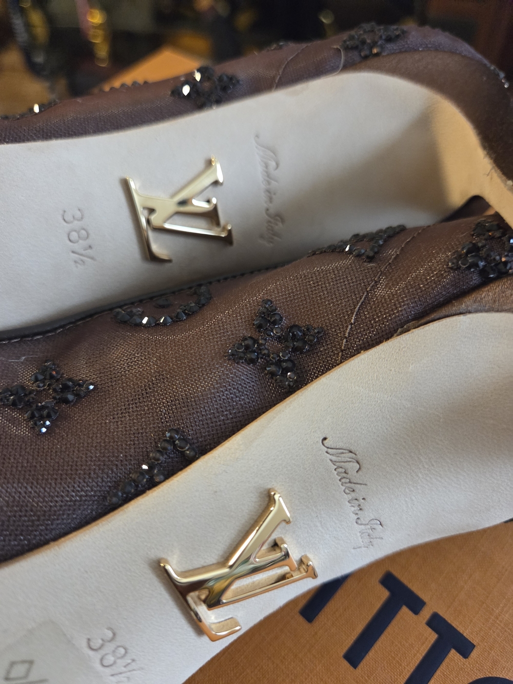 Authentic Louis Vuitton Brown Gala Pump - Picture 7 of 15